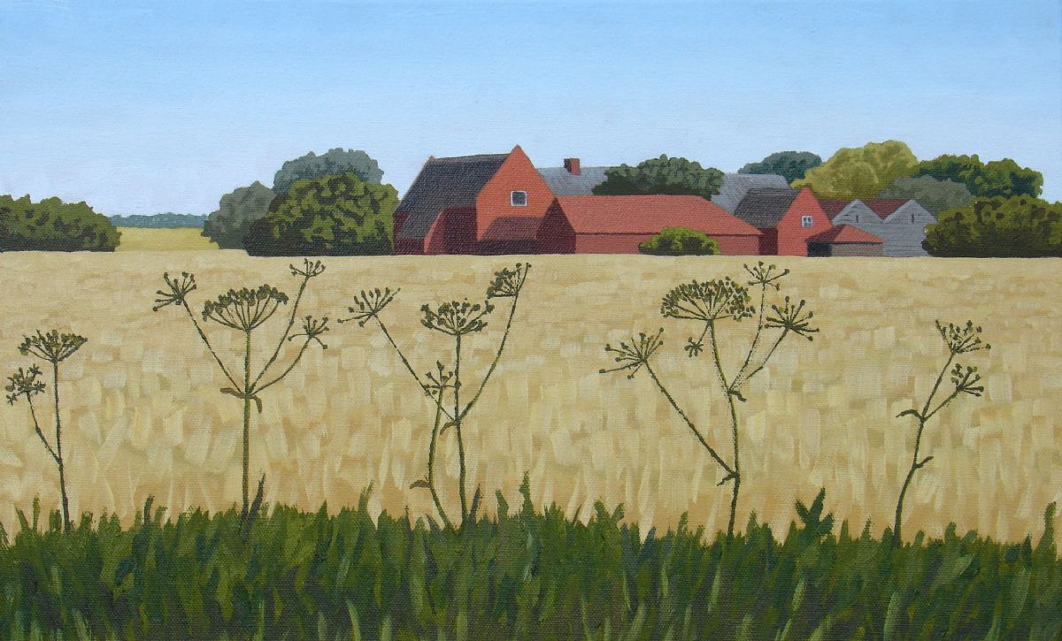 Norkfolk farm near Happisburgh, Norfolk, oil painting on canvas